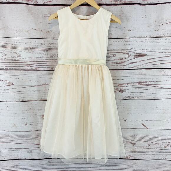 Younghearts cream gold sparkle tulle formal dress